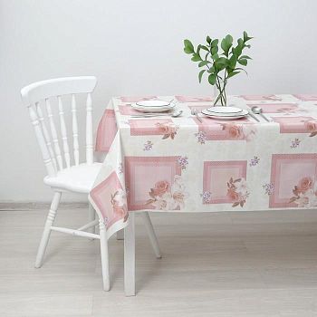 Клеёнка столовая на нетканой основе Доляна «Букет», ширина 137 см, рулон 20 м