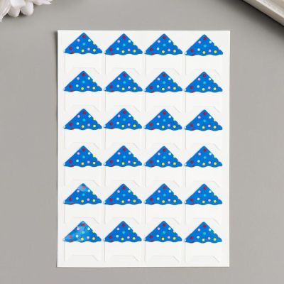 Набор уголков с кармашком для фотографий 24 уголка "Горошек" МИКС 12,7х9,5 см