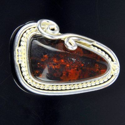 Брошь-кулон Янтарь "Солнечная фантазия" арт.ЯК-280