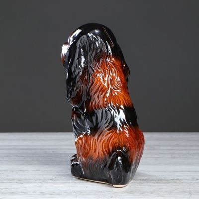 Копилка "Спаниель", коричневый, чёрный цвет, 24 см, микс