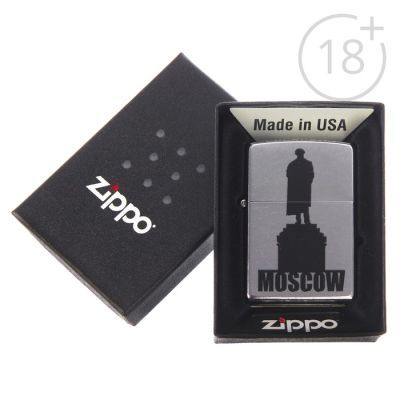 Зажигалка ZIPPO 207 MOSCOW SILHOUETTE с покрытием Street Chrome