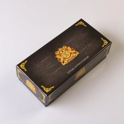 Трубка классическая, ребристая, пластик, коричневая 12х3.5х6 см