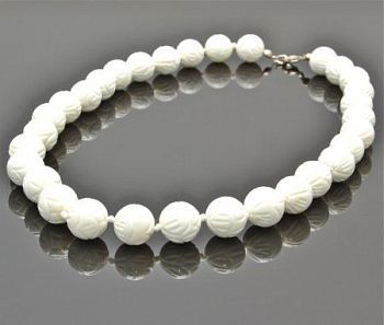 Бусы Коралл "Белая Роза" арт. П3286