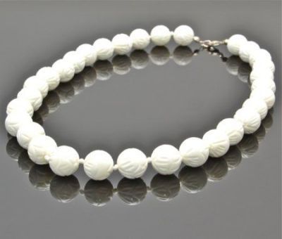 Бусы Коралл "Белая Роза" арт. П3286