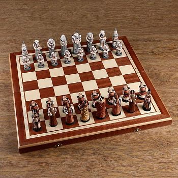 Шахматы "Мраморные", 55,5Х55,5 см, король h=10.5 см, пешка h-7см