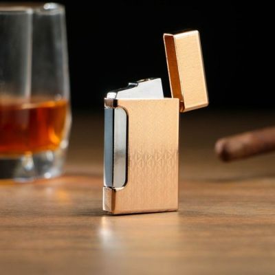 Зажигалка мужская, газ, прямоугольная , микс, 3.5х6.5 см