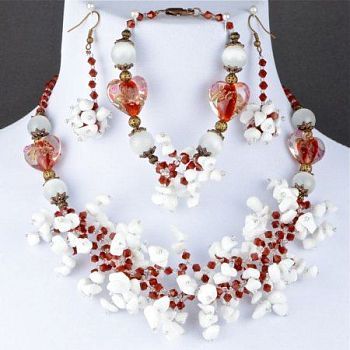 Комплект Агат, хрусталь, бисер, кошачий глаз "Королевский шелк" арт. ВАС-1469