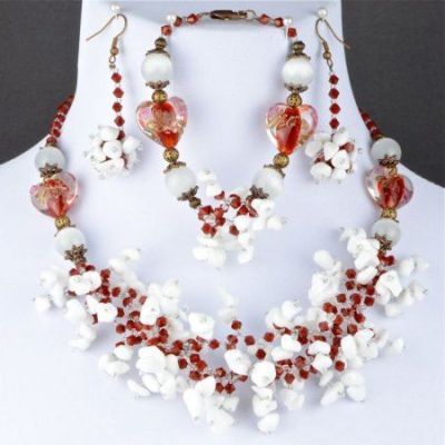 Комплект Агат, хрусталь, бисер, кошачий глаз "Королевский шелк" арт. ВАС-1469