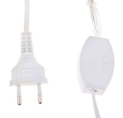 Гирлянда уличная "Бахрома" (Ш:2 м, В:0,6 м, нить силикон, бело-синий)