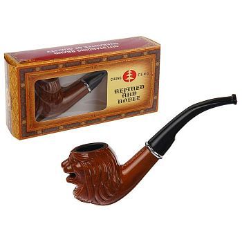 Трубка "Командор", голова льва на раструбе, 14 см