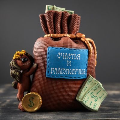 Копилка "Мешок", разноцветная, 16.5 см, микс