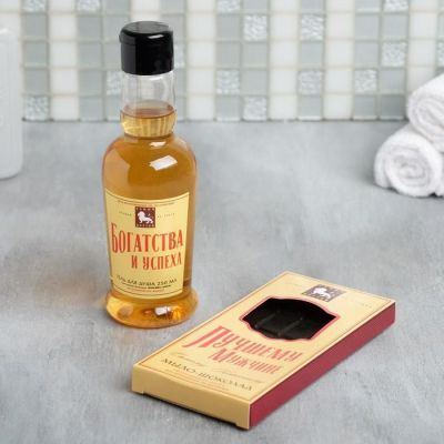 Набор "Богатства и успеха" гель для душа 250 мл аромат мужского парфюма, мыло-шоколад