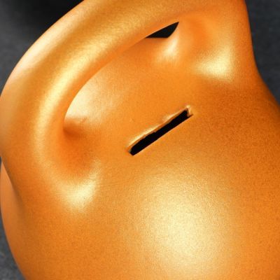 Копилка "Гиря малая" золотая 20см