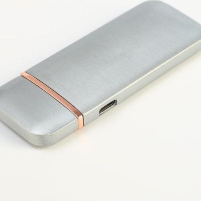 Зажигалка электронная "Авилес" спираль, сенсорная кнопка, серебристая 7.9х3.1 см