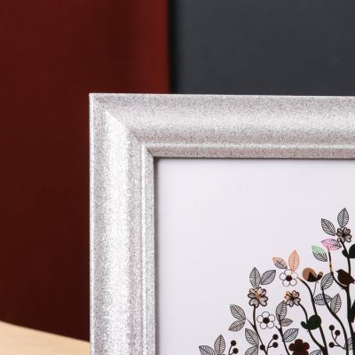 Фоторамка пластик 20х25 см "Блестящая волна" серебро 30х25 см