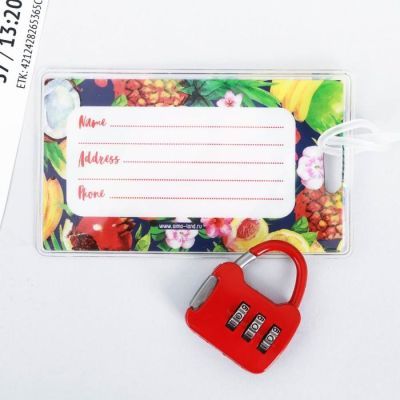 Дорожный набор «Сочного настроения»: багажная бирка, замок