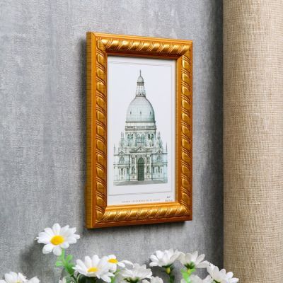 Фоторамка пластик 10х15 см "Золотые полосы на карамельном" 18х13х1 см