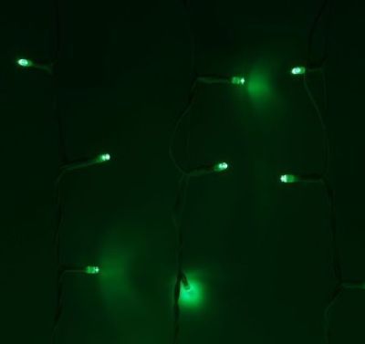 Гирлянда уличная УМС "Занавес" (Ш:2 м, В: 3 м, нить темная, зеленый)