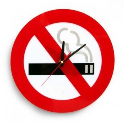 Часы интерьерные "Не курить" (настенные), D32 см