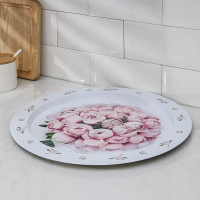 Поднос круглый «Пионы», d=37,9 см