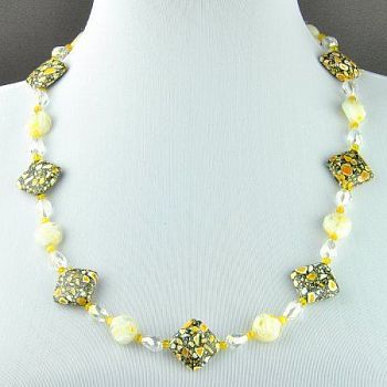 Бусы Аметист, хрусталь, муранское стекло "Грея" арт.АНТ-766