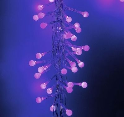 Гирлянда "Метраж" уличная (Мишура шарики Д:3 м., фиолетовый)