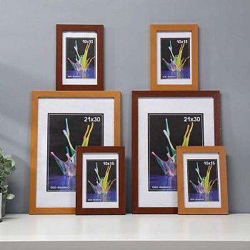 Набор фоторамок 10х15, 21х30 см (коричневый) 6 шт