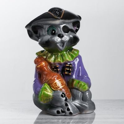 Копилка "Кот пират", покрытие лак, разноцветная, 24 см, микс