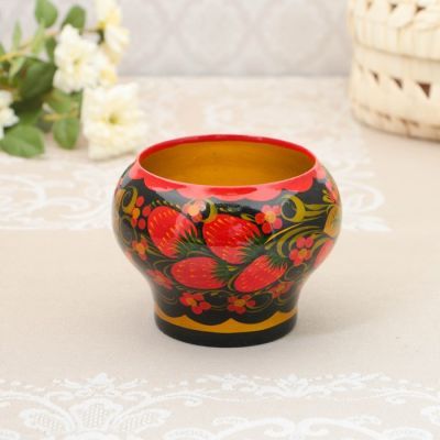 Горшочек «Ягодка», 11×11×9 см, хохлома