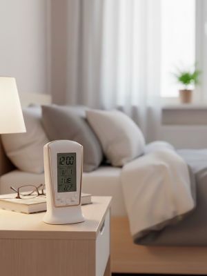 Электронная метеостанция с подсветкой: часы, термометр, календарь, будильник (7x5x13см)