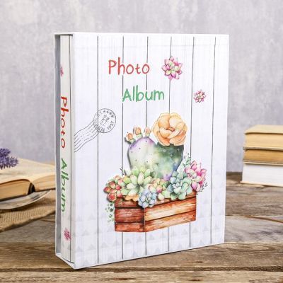 Фотоальбом на 200 фото 10х15 см "Кактус" блёстки, объем.элемент, в коробке МИКС 26х20,5х6см