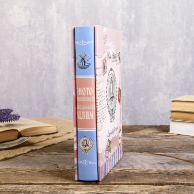 Фотоальбом на 200 фото 13х18 см "Письма" золотая обводка, в коробке МИКС 29,5х23х5,5 см