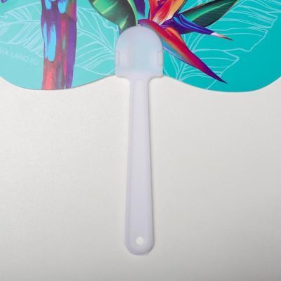 Веер-опахало "Попугай Ара и экзотический цветок" 21х13 см