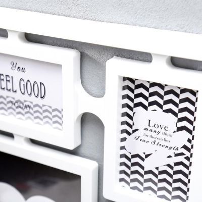 Фоторамка пластик на 9 фото 10х15, 20х15 см "Пазл" белая 61х56,5 см