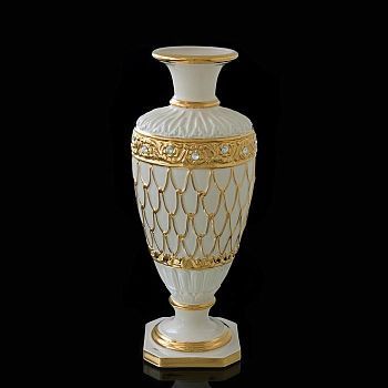 Ваза "Вилен" белая со стразами Swarowski