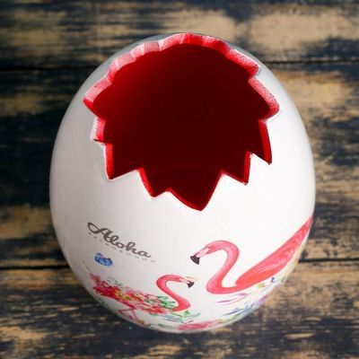 Кашпо керамическое "Фламинго" 12*12*13 см