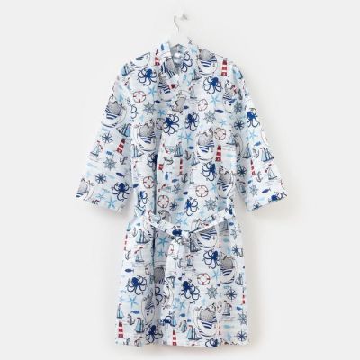 Халат мужской Этель "Капитан" рукав 3/4, р.58-60, вафля 200г/м2, 100% хл