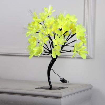 Светодиодный куст «Лилии жёлтые» 30 см, 32 LED, мигание, 220 В, свечение мульти (RG/RB)