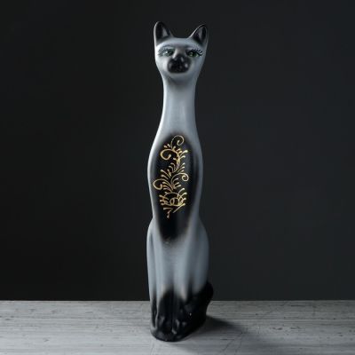 Копилка "Кот", акрил, серая, 48 см