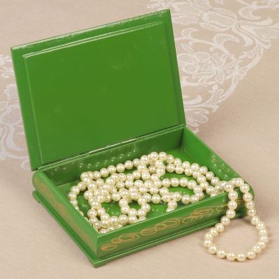 Шкатулка «Туман», зелёная, 11×16 см, лаковая миниатюра