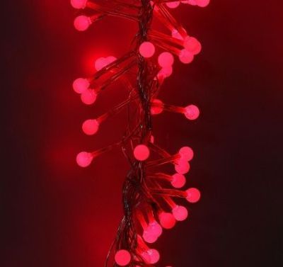 Гирлянда "Метраж" уличная (Мишура шарики Д:3 м., красный)