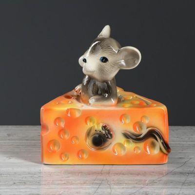 Копилка "Мыша с сыром", 20 см