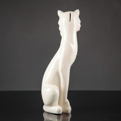 Копилка "Кошка Сиамская", глазурь, белая, 43 см