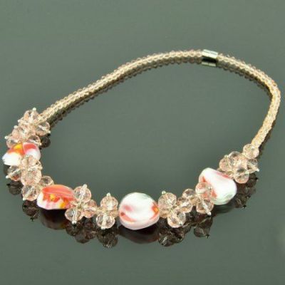 Колье Муранское стекло, Хрусталь "Весенний луг" арт.П3032