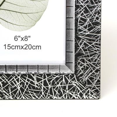 Фоторамка пластик 15х20 см "Серебряная паутина на чёрном" 25,8х20,8х1,5 см