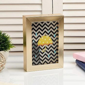 Копилка интерьерная пластик "Зонтик и зигзаг" 17х12х3,8 см