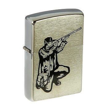 Зажигалка ZIPPO 200 Охотник с покрытием Brushed Chrome