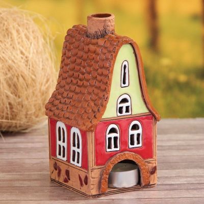 Аромалампа Домик «Колокольчик», ручная работа, микс 16 см