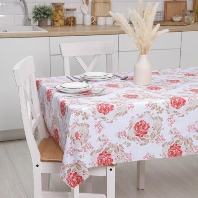 Клеёнка столовая на тканевой основе «Розали», рулон 20 метров, ширина 137 см
