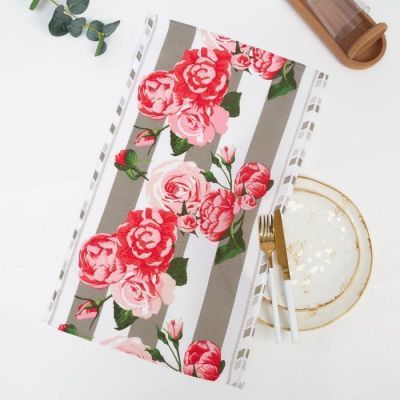 Полотенце вафельное "Полоса" 35х60 см, лён, 160 гр/м, хл,